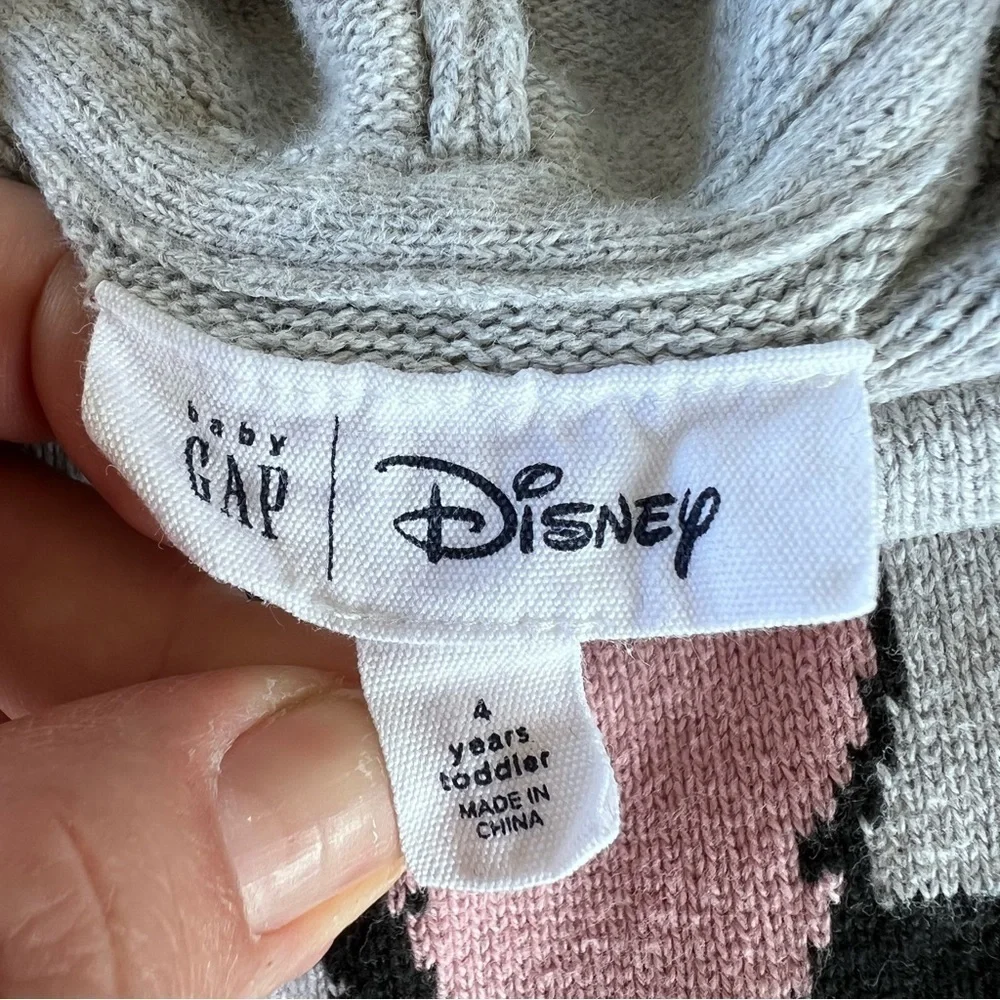 Baby Gap x Disney Minnie Mouse Hooded Knit Sweater Size 4 GUC Disneyland Mickey